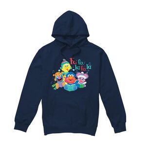 Sesame Street Unisex Adult Fa La La La Carols Christmas Hoodie / Navy